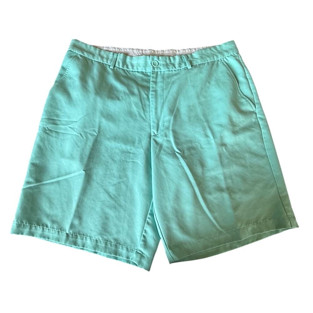 Greg Norman for Tasso Elba Mens Golf Shorts 38 Aqua Blue Activewear Performance